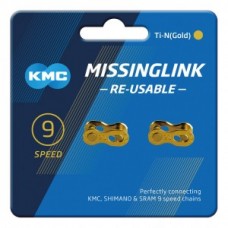 MissingLink KMC 9R Ti-N gold - 2 pieces f. chain 6.6mm 9 speedC09GR0000