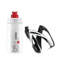 Bottle+ Halter Elite Kit Ceo - 350ml white/red+ black/white gloss