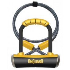 Onguard U-lock w. cable and bracket - Pitbull DT 8008 90 x 140 Ø 14 mm