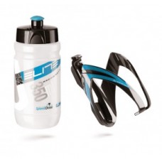 Drinking bottle + Holder Elite Kit Ceo - 350ml, tiszta / kék + fekete / kék