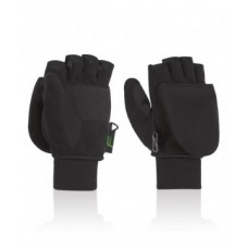 Gloves F Mittens Flap - black size L