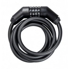 Curly cable combin.lockTrel.180cm,Ø 10mm - SK 260/180/10 black m. mount ZK 320