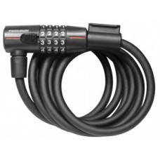 Comb.spir.cable lock Trlk.180cm Ø10mm - SK 210/180/10 black w. mount ZK 234