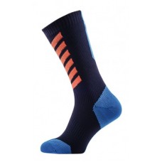 Socks SealSkinz MTB Mid w. Hydrostop - size L(43-46) black/blue/ora waterproof