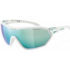 Sunglasses Alpina S-Way CM+ - frame white/pistachio lenses emerald mir