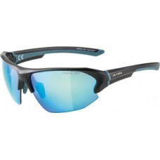 Sunglasses Alpina Lyron HR - frame black matt blue lenses blue mirror