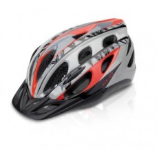 XLC Bicycle helmet BH-C18 - Sz L / XL (54-58cm) vörös / szürke Motívum etnikai
