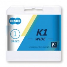 Chain KMC K1 Wide silver/black - 1/2 x 1/8" 110 links 9.4mm