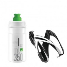 Bottle+ Halter Elite Kit Ceo - 350ml white/green+ black/white gloss