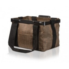 Handlebar basket T-One Quan - PP, barna / fekete, 250x330x250mm
