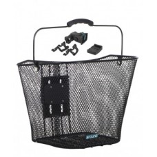 Front basket Aroand Basic black - 32x23x26 cm handlebar bracket fine-mesh