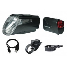 LED battery light set Trelock I-go Power - LS 460/720 black w. mount 40 lux