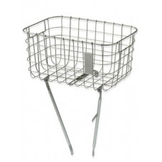 Front basket Basil Robin with struts - silver broad-meshed fix-system