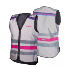 Safety vest Wowow Lucy fully reflect. - grey w/ zip size XL