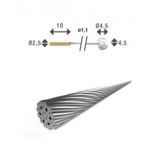 XLC shift inner cable - Ø 1.1/2 250mm 2 nipples