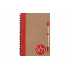 Notepad incl. pen WINORA - red/natural/white