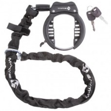Frame lock M-Wave Ringchain XL - black w. chain (5.5 x 5.5 x 1 000mm)