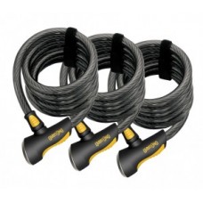 Spiral cable lock Onguard Dobermann - hármas csomag, 8028,5 cm, Ø 12 mm, szimultán.