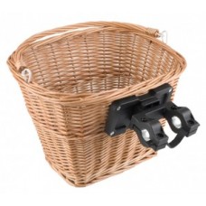 Front wheel wicker basket City - 35.5X27X22.5cm natural w. handleb. mount