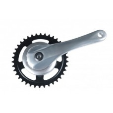Crank set aluminium Rock silver - 170mm 44t. with cover plate