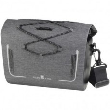 Handlebar bag KLICKfix Baggy waterproof - grey 29.5x12.5x21.5cm 4.5l Pro Platte