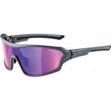 Sunglasses Alpina Lyron Shield P - frame grey/black lenses purple mirror