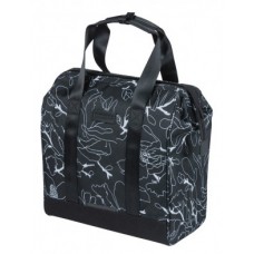 Shopping bag Basil Grand Flower - black hook on-system 34x19x35cm