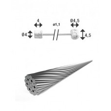 XLC shift inner cable - Ø 1.1/2 500mm 2 nipples