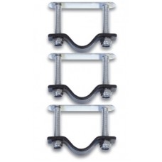 Set of holders for rattan baskets - silver stainless steel